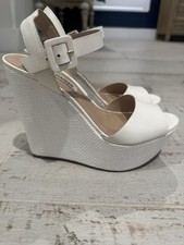 Steve Madden White Platform Wedge Heels Size ...