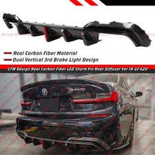 For 19-2022 BMW G20 330i M340i CTM Design Carbon Fiber LED Rear Bumper Diffuser