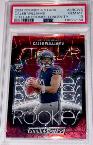 Caleb Williams 2024 Panini Rookies & Stars Stellar Rookies Longevity P S A 10 RC