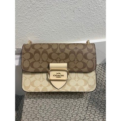 CM089 Coach Large Morgan Square Crossbody Bag In Blocked Signature Canvas