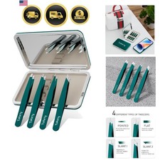Upgraded Sharp Precision Tweezers for Facial Hair  Chin Hair, Slanted Design...