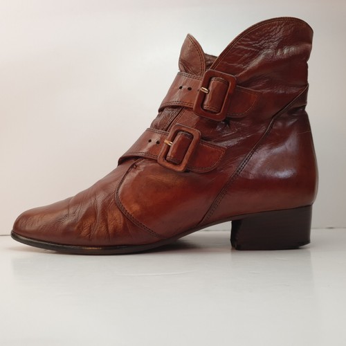 Vintage Hobbs braune Damenstiefelette Made in Italy Schnallen UK6 EU39,5 - Bild 4 von 24