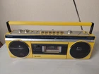 Vintage Sharp QT-12Y Yelloqlw Portable Stereo Radio Cassette BoomBox Tested