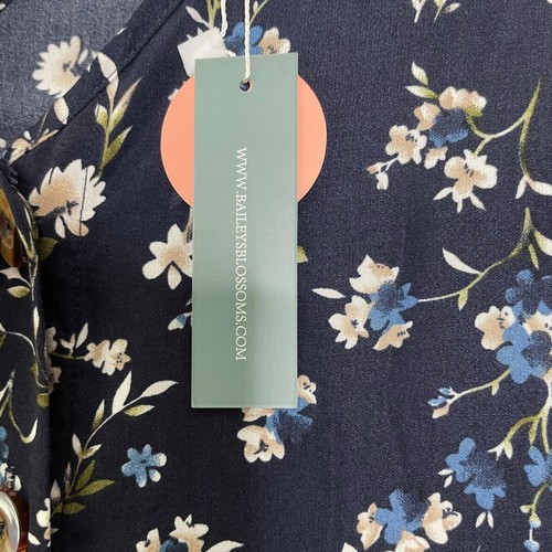 Women's NWT Bailey's blossom romper XS deep navy floral sleeveless tank wide leg - Picture 7 of 13