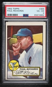 1952 Topps Semi-High # Paul Richards #305 PSA 4