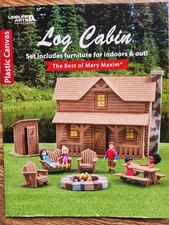 Log Cabin plastic canvas pattern book, Leisure Arts, Best of Mary Maxim, 2016