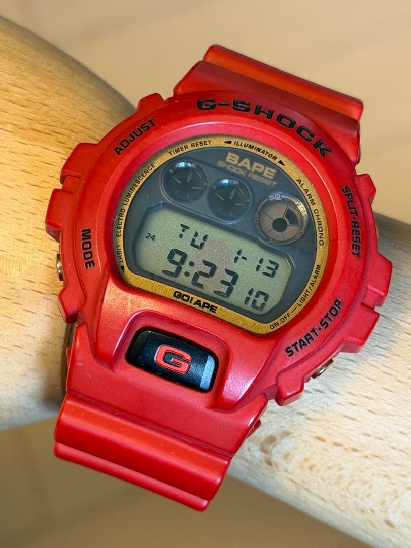 G SHOCK DW 6900 Ape Collaboration Vintage Red Boxed Watch Limited
