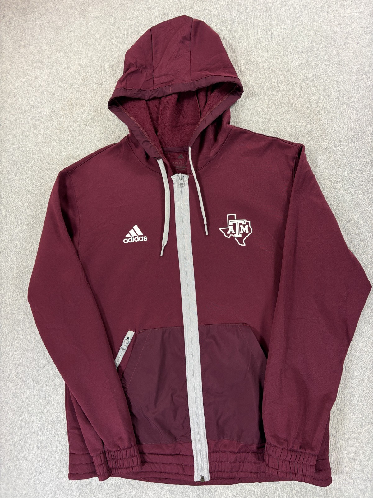 Texas A&M Aggies Screened Logo Campus Hoodie Jacket (Men's Large) Maroon