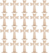 Paquete de 20 cruces de madera para manualidades, cruces de madera sin terminar bautizo pared cruz ca