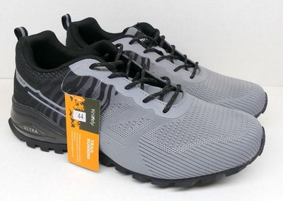 New KRICELY Men's BLACK GRAY Trail Running Shoes, Ultra X-Grip, Size 10