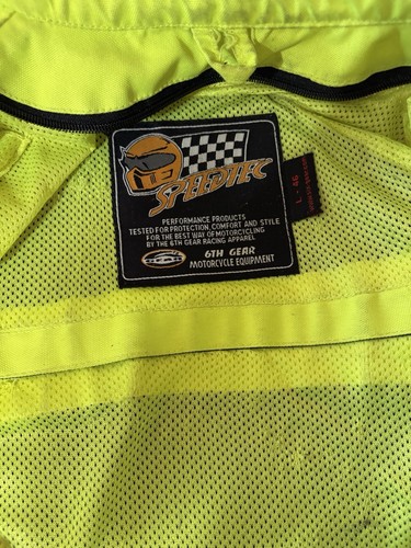 hi-viz Yellow Joy motorcycle mesh protection jacket P-P 22 length 24 Lg 46 - Picture 9 of 10