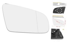 Passenger Right Side Rearview Mirror Glass Heated with Backing Plate for Audi