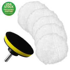 Wool Buffing Pad Set 3 Inch 7 Pieces with M10 Drill Adapter for Car Polishing