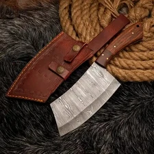 Damascus Steel Chef Knife 11 Handmade Rosewood Handle Razor Sharp Blade