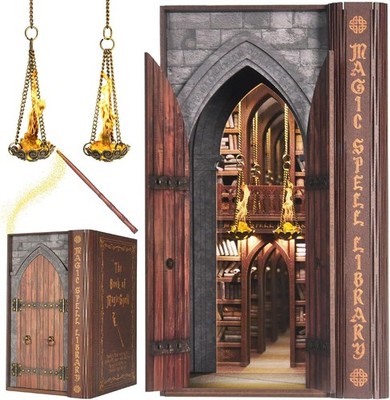 Bücherecke Kits für Erwachsene, DIY Bücherecke Bücherregal Dekor Zauber Bibliothek mit...
