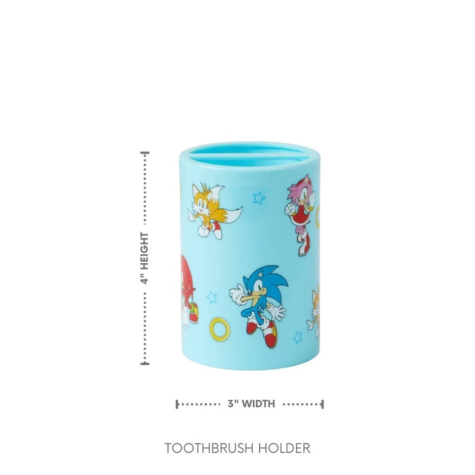 NEW Sonic 3pc Bathroom Accessory Set with Toothbrush Cup, Soap Pump, Storage Bin