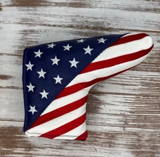 Blade Golf Putter Cover USA Flag Stars Magnet Closure Golf Headcover EUC
