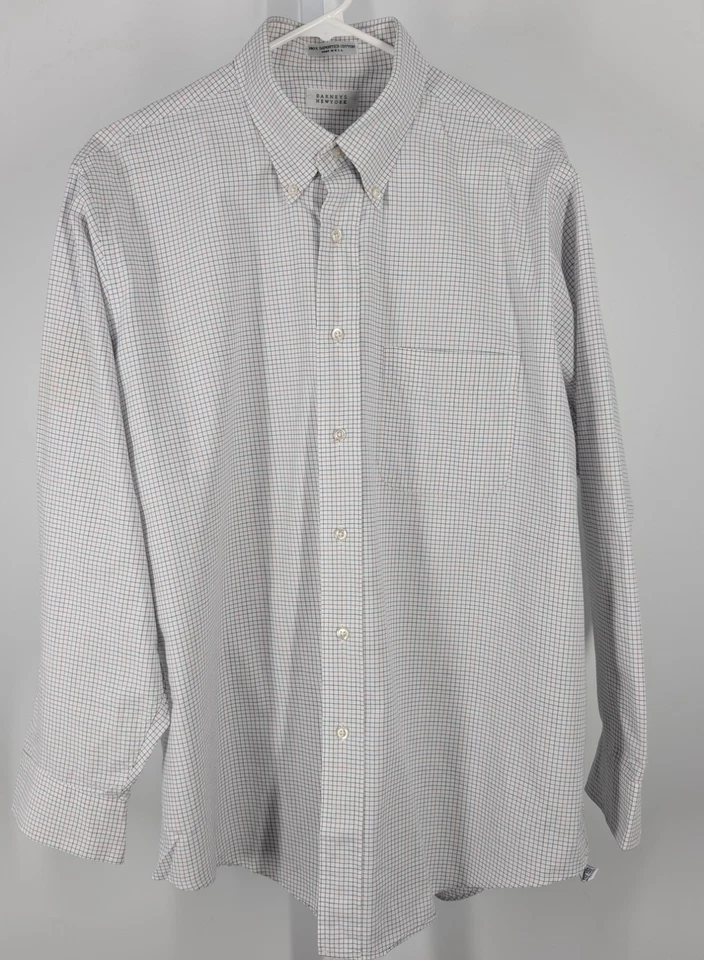 Camisa Barney's Nueva York Vintage Años 90 Ventana Cuadros Multicolor Hecha en EE. UU. Foto 2 de 3