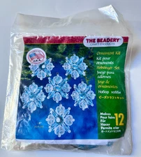 Vintage The BEADERY 5977 Rare Beaded Christmas Ornament Kit Makes 12 NEW OS