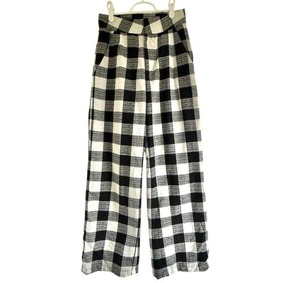 ÉSS THE LABEL Gingham Wide Leg Pants - US size 6