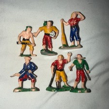 LOT OF 6 Marx 1950s Hard Plastic Pirates Hand Painted FREE SHIPPING