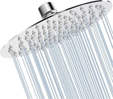 GGStudy Round 6 Inch Stainless Steel Shower Head High Pressure Round, Chrome 