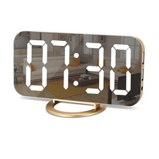 SZELAM Digital Alarm Clock,LED and Mirror Desk Clock Large Display,... Fast Ship
