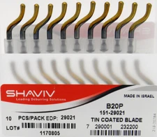 Shaviv 29021 10pcs B20P HSS TiN Deburring Blade for Steel,Stainless,Aluminum&