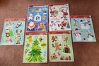 6x Mixed Holiday Fall Christmas Window Clings Holiday Time Style Santa Claus