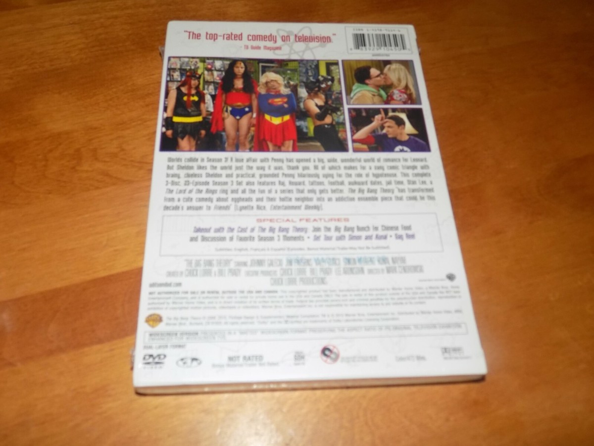 THE BIG BANG THEORY COMPLETE THIRD SEASON 3-DISC TV Comedy DVD SET