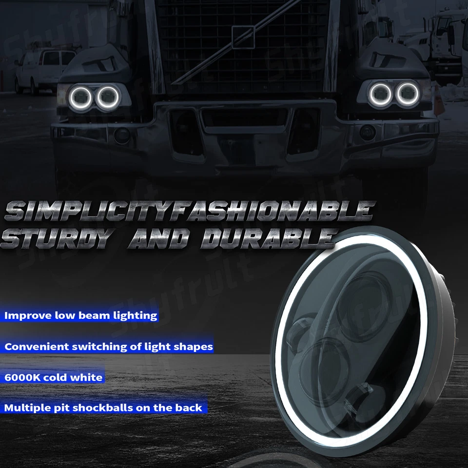 4X 5.75" 5-3/4" Round LED Headlights DRL Projector Beam for BMW Base 69-88 - Image 4 of 4