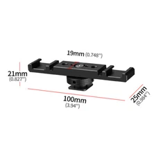 FEICHAO Aluminum Alloy Dual Cold Shoe Mount Extension Bracket 1/4 Arri For DSLRs