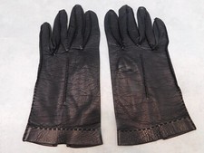 DESIGNER LADIES' BLACK LEATHER DRESS GLOVES UNLINED SIZE 6.5