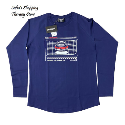 RAWGEAR Long Sleeve Graphic T-Shirt Tee NAVY Size SMALL Four Way Stretch Fabric