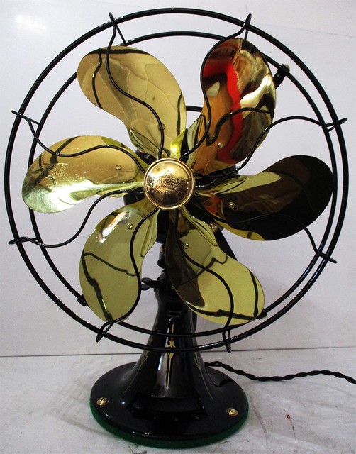 Vintage Brown Emerson Electric 74646AG Hassock Floor Fan Classic