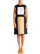 Calvin Klein Dress Sze 10 sheath colour block Corporate Career Work formal