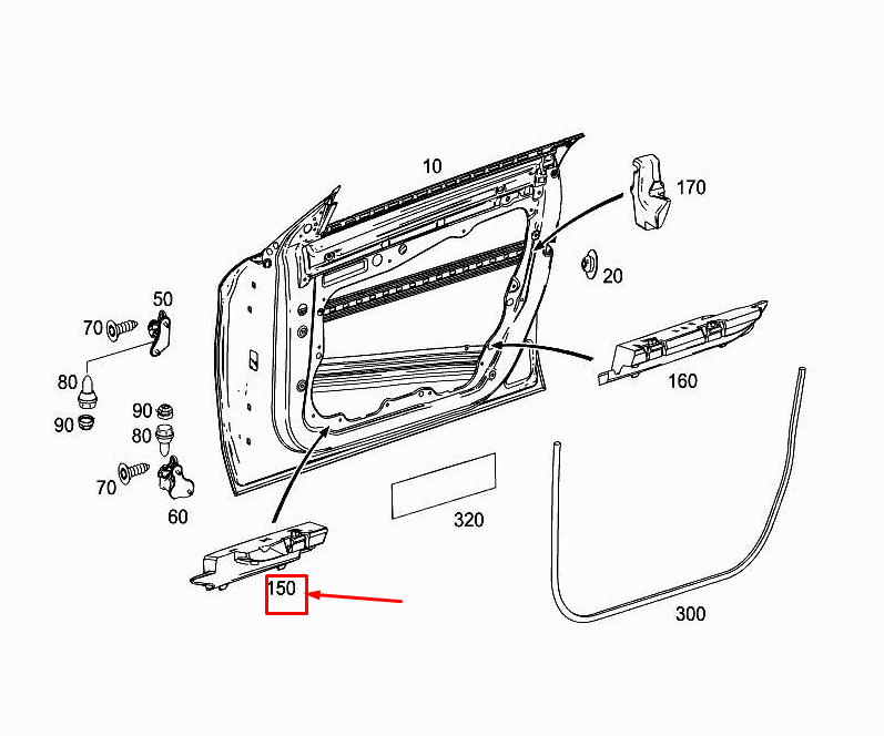 MERCEDES-BENZ CLA Coupe C117 Türstütze vorne rechts A1177220200