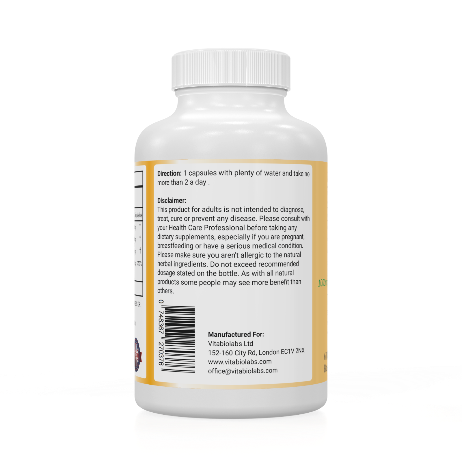 2x Turmeric Curcumin 1000mg Black Pepper Extract Ginger Extract Vitamin