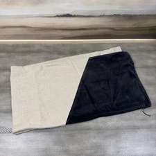 West Elm Cotton Linen & Velvet Corners Oversized Lumbar Pillow Cover Black NWOT