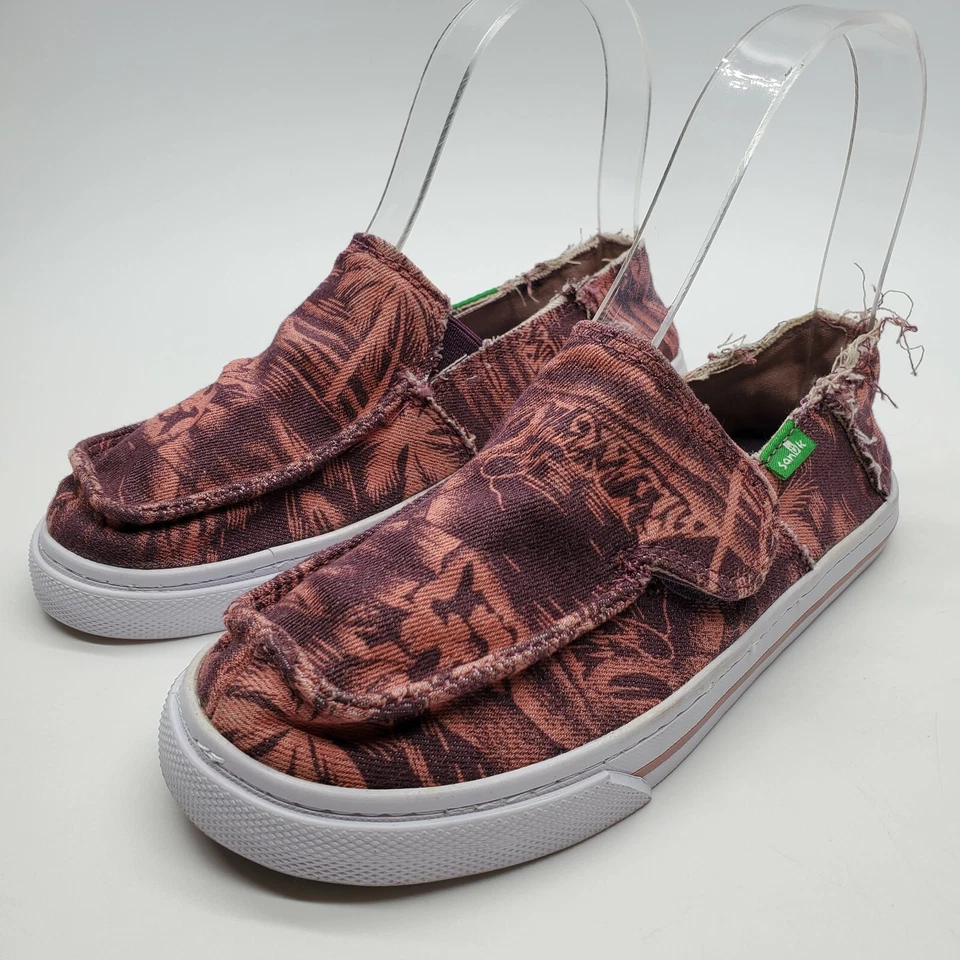 Zapatillas sin cordones Sanuk para niños pequeños de lona talla 13 rosa/púrpura Foto 2 de 4