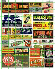 5032 DAVE'S DECALS HO ASSORTED MID CENTURY ADVERTISING SIGNAGE FARM HOME GROCERY