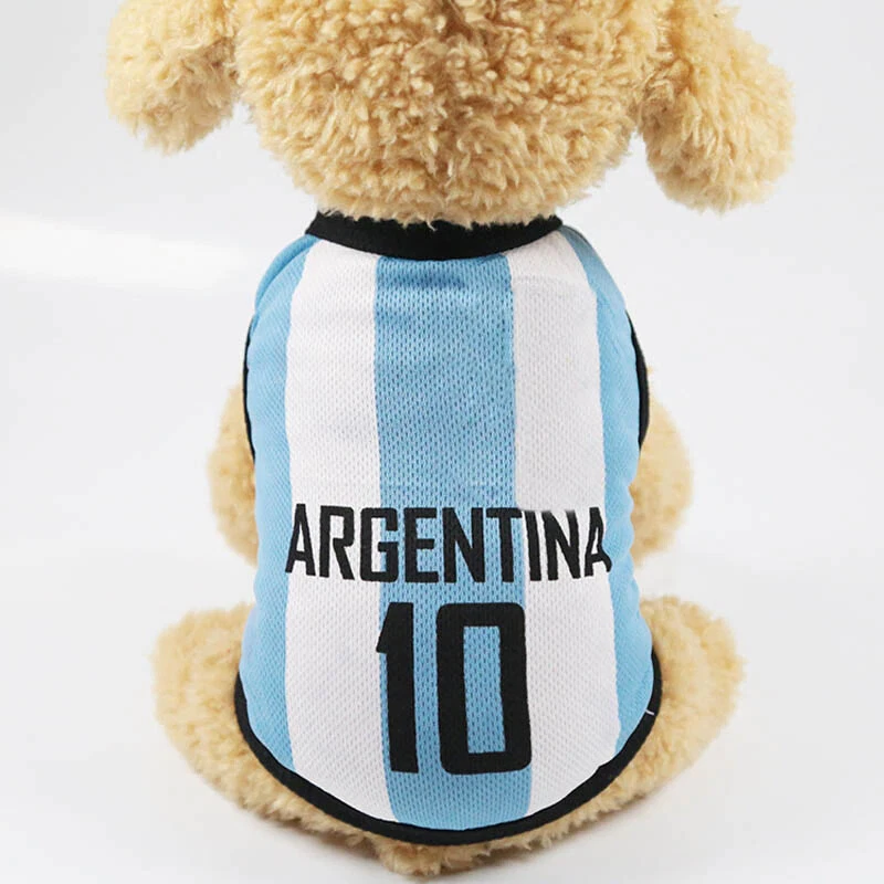 Mascota Perro Fútbol Partido Estampado Chaleco Ropa para Perros Disfraz Deportes Mascota Camiseta Foto 4 de 4