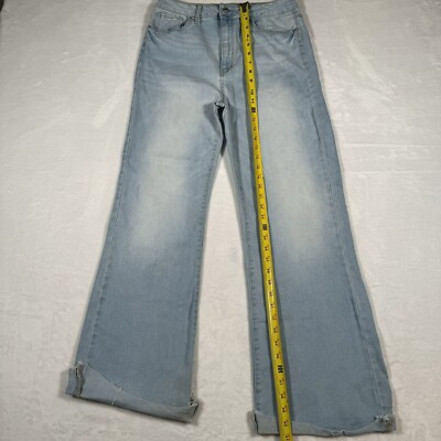 Wax Jeans Sustainable Denim Blue Distressed High Rise Bootcut