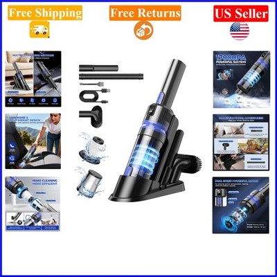 Blue Cordless Handheld Vacuum Cleaner 2-Speed Modes for Car & Home