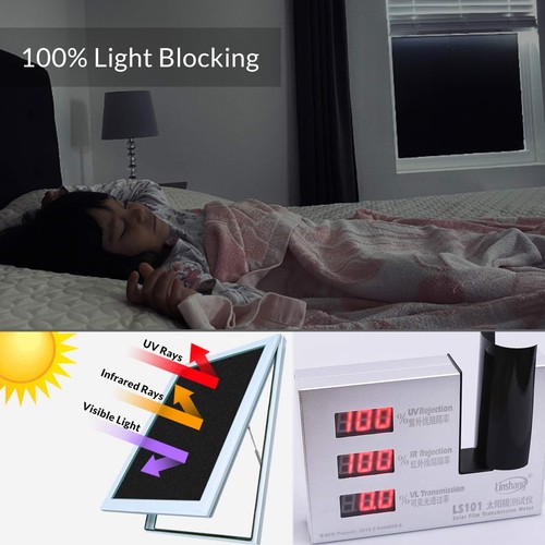 Static Cling Blackout Window Film Privacy Room Darkening Tint 17.7x78.7 in - Picture 4 of 8