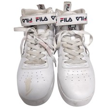 FILA White High Top Sneakers Strap Logo Casual Shoes Women's US 6