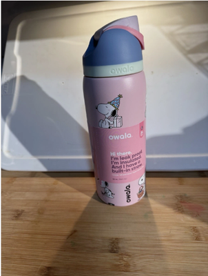Pink Snoopy Water Bottle Owala 32oz Stainless Steel Exclusive