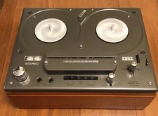 Tandberg Model 64X Stereo Tape Recorder 4-Track Vintage Wood Case & Cover  WORKS