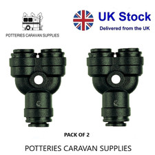 12MM JG PUSHFIT  JOHN GUEST 12MM SPEEDFIT FITTING 2 WAY DIVIDER Y PIECE RM2312E