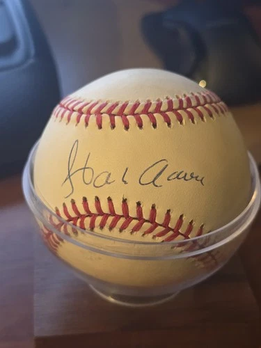 Hank Aaron Autographed Baseball